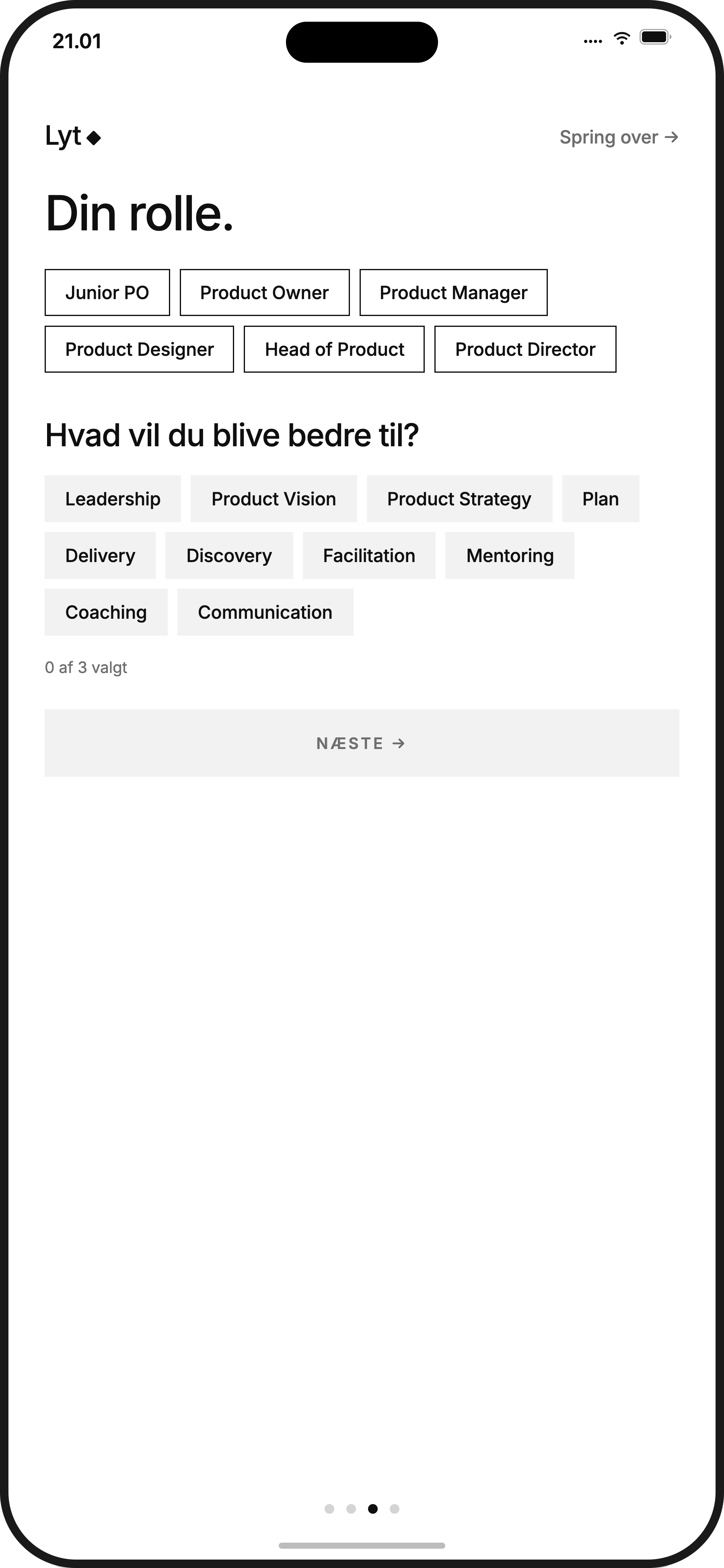 Skærmbillede: rolle og kompetencer